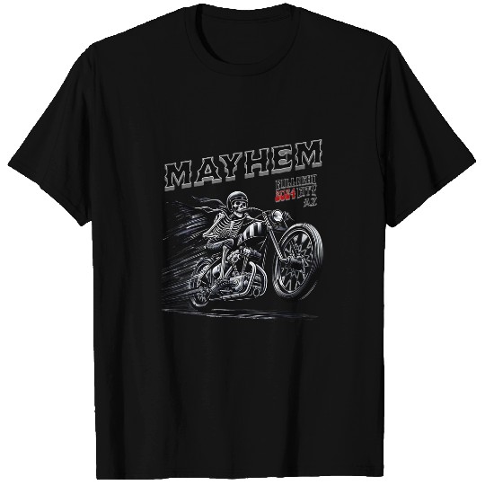 Mayhem Skeletons Rider Bullhead City Motorcycle Bike Week T-Shirts