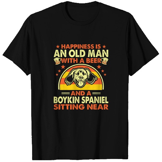 Boykin Spaniel Pet Mens Happiness Old Man Beer Boykin Spaniel Near T-Shirts