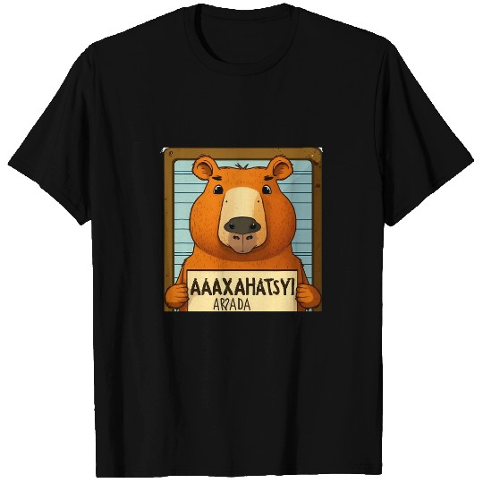 capybaras Mammal Mugshot Outlaw Wanted for 93 Felonies Nationwide T-Shirts