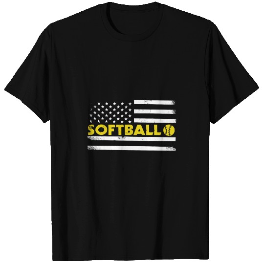 Sport Softball Patriotic Softball Team American Flag 2 T-Shirts