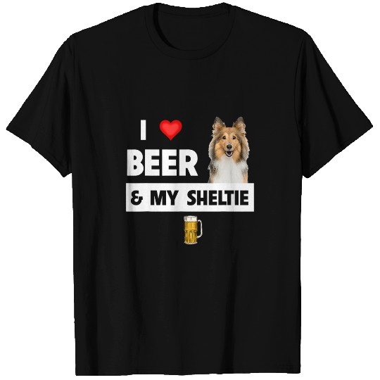 Shetland Pet I Love Beer and My Sheltie Parent Shetland Sheepdog Drinking 3 T-Shirts