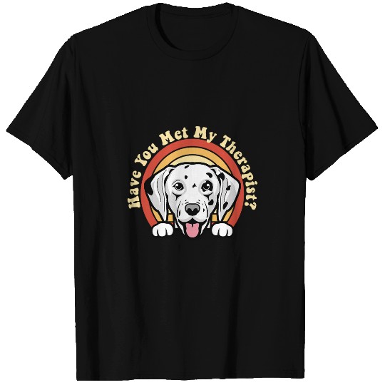 Dalmatian Pet Emotional Support Therapy Dog Dalmatian Breed Retro Spots T-Shirts
