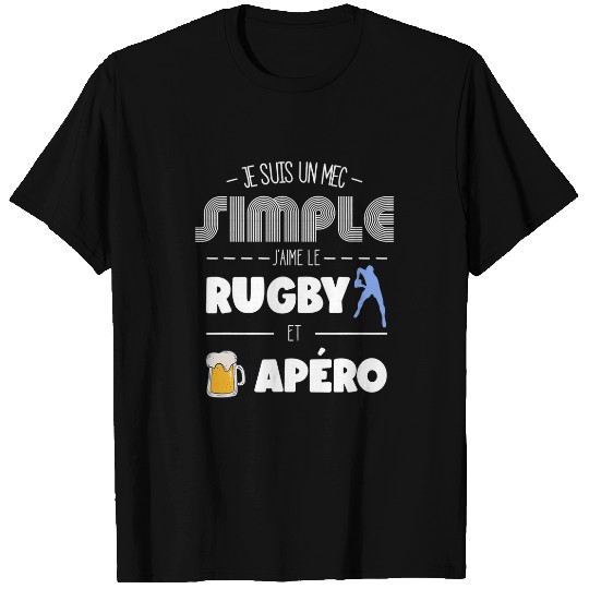Sport Rugby Mens Je Suis Un Mec Simple Jaime Rugby et Aperitif French Language T-Shirts