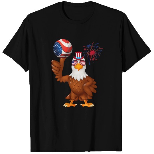 Sport Basketball Awsome Patriotic Basketball Eagle USA tee Funny 4th Of July T-Shirts