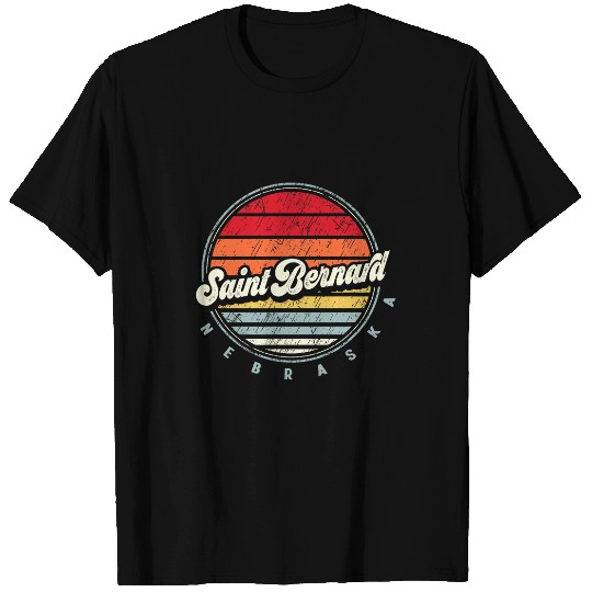 Retro Saint Bernard homes State Cool 70s Style Sunset 1 T-Shirts