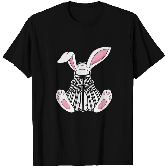 Funny Boys Girls Teen Men Happy Easter Badminton Bunny Coach T-Shirts