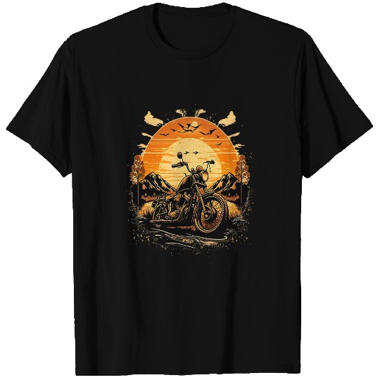 Stunning Retro vintages Motorcycle Classic Sunset Chopper T-Shirts