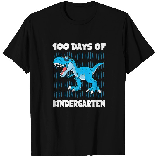Dinosaur Pet 100 Days of Kindergarten Trex Dinosaur 100th Day School Boys T-Shirts