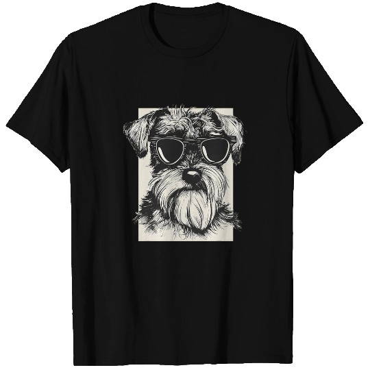 Dog Funny Art Sketch Miniature Schnauzer Sketch T-Shirts