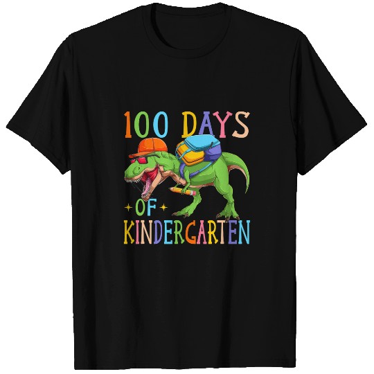 Dinosaur Pet 100 Days Of Kindergarten TRex Dinosaur Kindergartner Boy T-Shirts