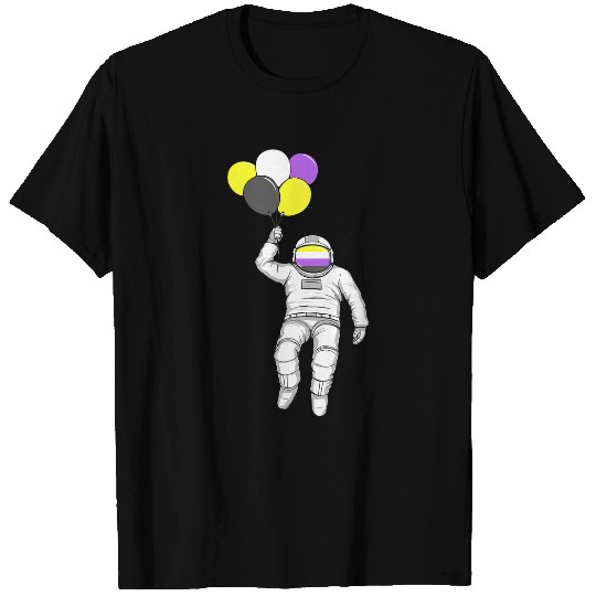 Non Binary Astronaut Balloon Non Binary Flag Nonbinary Pride T-Shirts