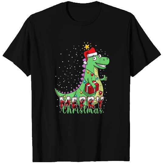 Dinosaur Pet Kids Boys Men Merry Christmas Tree Dinosaur Trex xmass Pajama T-Shirts