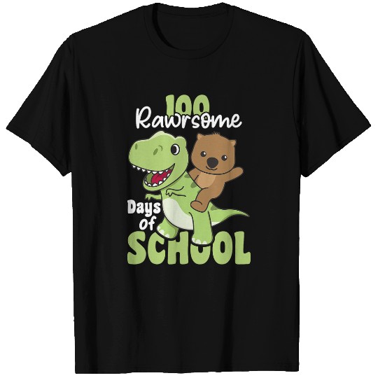Dinosaur Pet 100 Rawsome Days Of School Wombat Trex 100 Days Of School T-Shirts