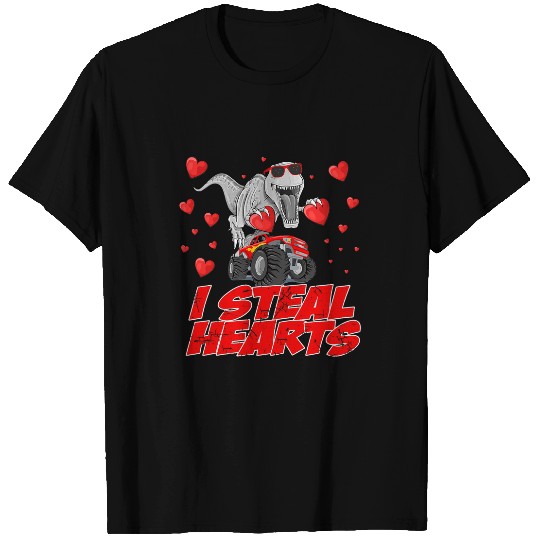 Dinosaur Pet I Steal Hearts Dinosaur Valentines Day Boys Men Love T-Shirts