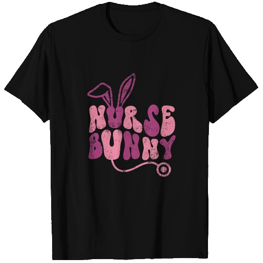 nurses Bunny Ears Egg Stethoscope Cute Easter Scrub Women RN T-Shirts