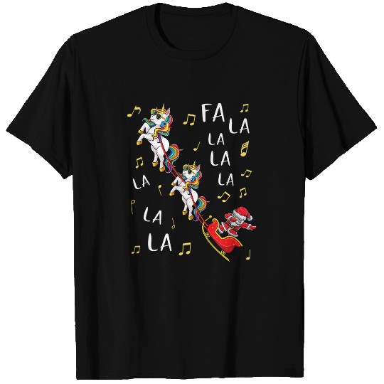 Unicorn Pet Christmas Unicorn  Santa Fa la la Christmas T-Shirts