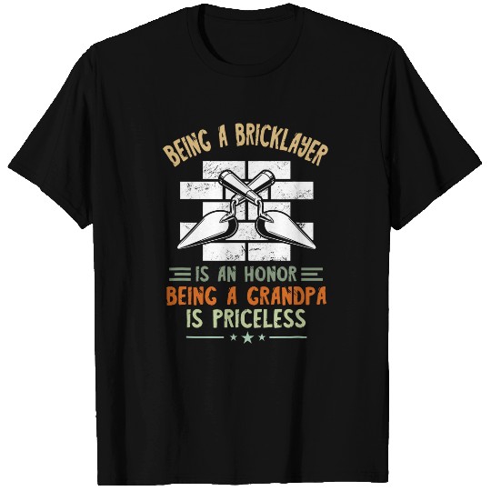 Mens Bricklayer Grandpa Honor Masonry Construction Brick Mason T-Shirts
