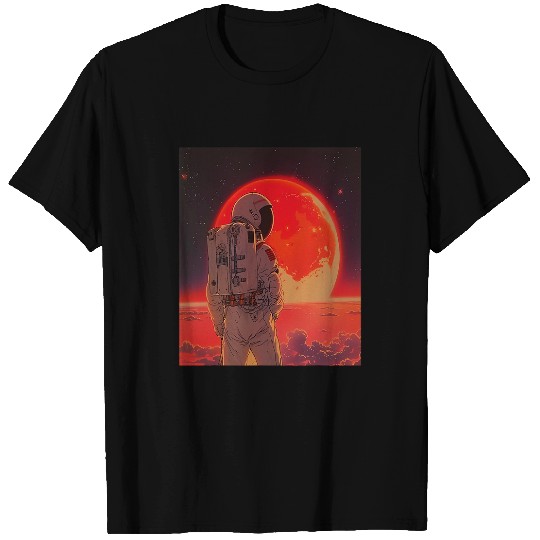 Retro 1990s Japanese Anime Space Astronaut Sun Rising Art 4 T-Shirts