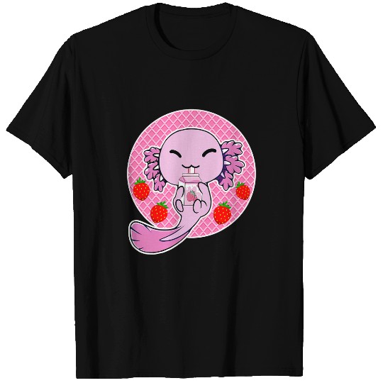 Axolotls Pet Kawaii Axolotls Strawberry Milk Japanese anime Men Women Kids 121 T-Shirts