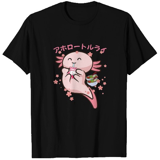 Axolotls Pet Kawaii Axolotls Life Ramen Strawberry Milk Shake Japanese 52 T-Shirts
