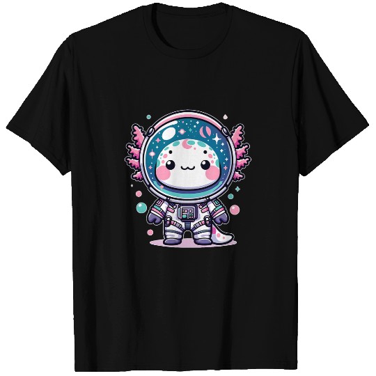 Axolotls Pet Kawaii Astro Axolotls Exploring Cosmic Galaxies T-Shirts