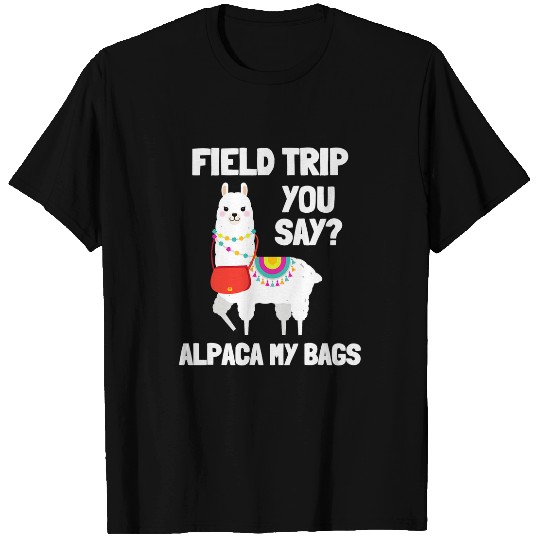 Llama Pet Field Trip  field day squad alpaca teachers kids funny T-Shirts