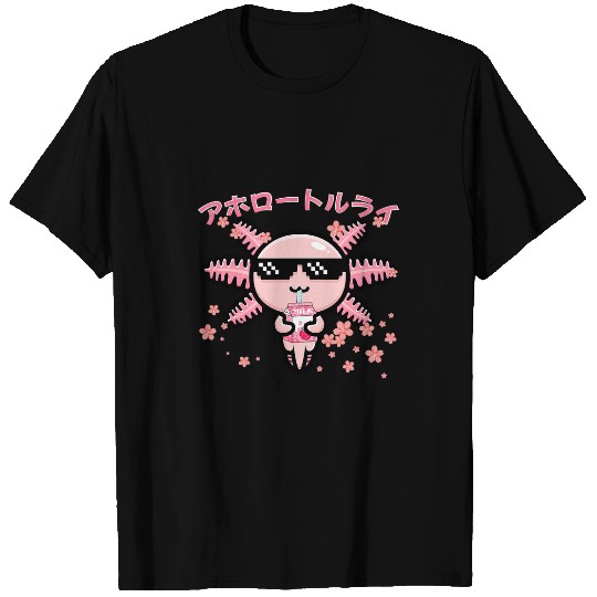 Axolotls Pet Kawaii Axolotls Life Ramen Strawberry Milk Shake Japanese 178 T-Shirts