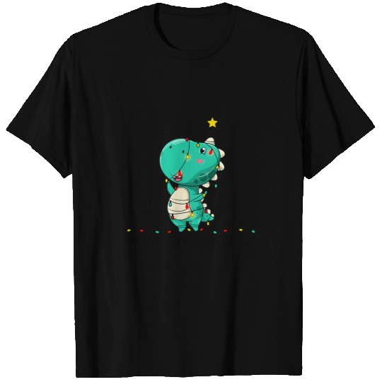 Dinosaur Pet Im Fine Everything Is Fine Christmas Lights T-Shirts