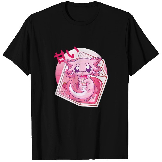 Axolotls Pet Kawaii Axolotls Strawberry Milk Japanese Anime Girlsnager 170 T-Shirts