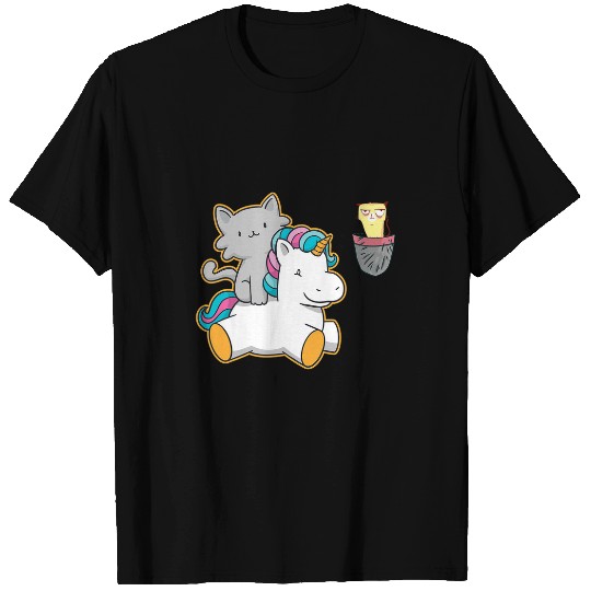 Unicorn Pet Grumpy Pocket Cat Face Kawaii Unicorn Pet Kitten Animal T-Shirts