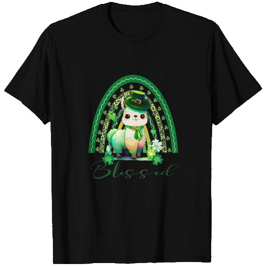 Llama Pet St Patricks Blessed Christian Rainbow Adorable T-Shirts