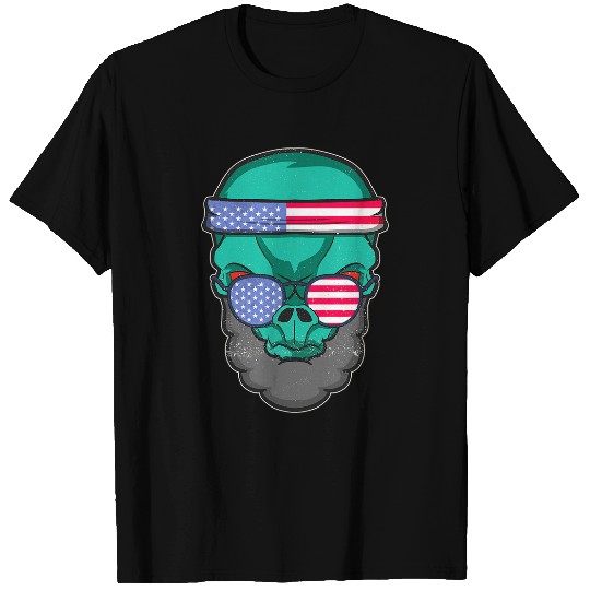 Aliens UFO Abraham Lincoln 2Funny USA Patriotic 4th of July T-Shirts