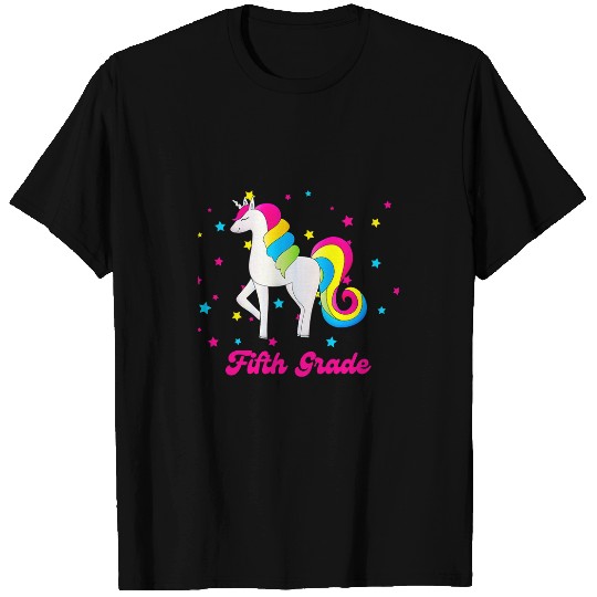 Unicorn Pet Pink Rainbow Unicorn Back To School Fifth Grade 5th Grade T-Shirts