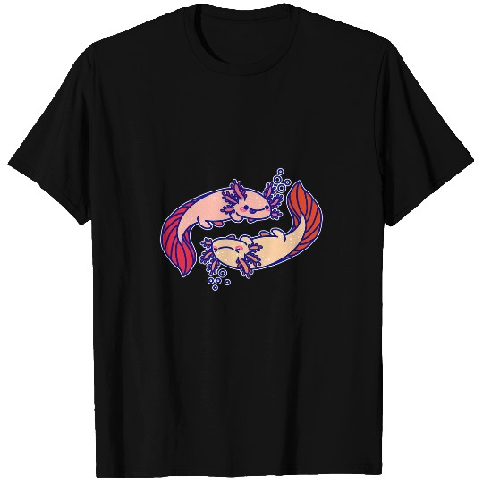 Axolotls Pet Cute Axolotls Animal Balance Ying Yang Kawaii Exotic Pet Art T-Shirts