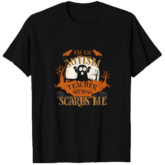Autism Puzzle Halloween Im Autism Teacher Nothing Scares Me Halloween T-Shirts