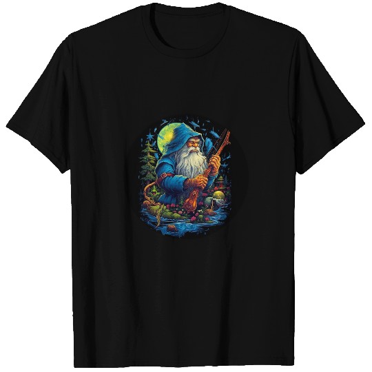 Fishing Fun Mystic Wizard Gnome Fishing Enchanted Forest Phone Accessory 1 T-Shirts