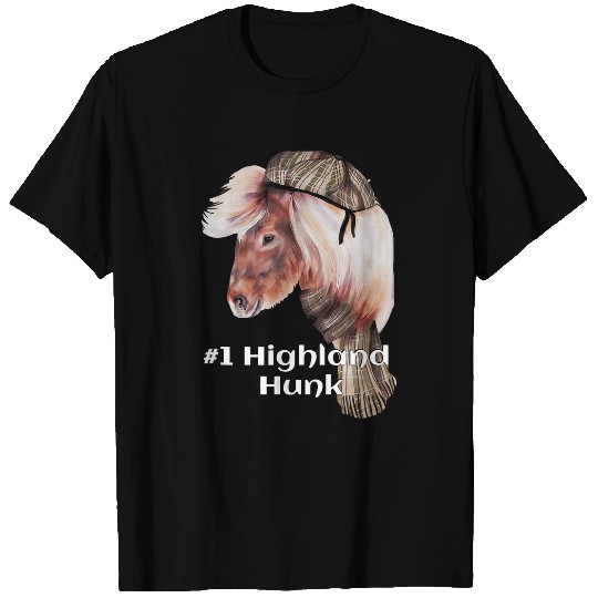 Horse Pet Funny Scottish Hunk Design Pony Horse In Scotland Tartan T-Shirts