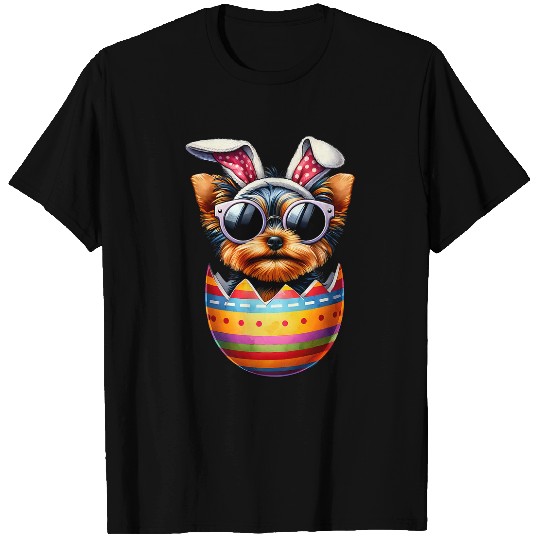 Cute Yorkshire Terrier Egg Happy Easter Day Dog Dad Dog Mom T-Shirts