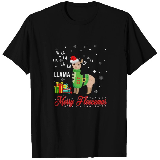 Llama Pet Christmas Llama Santa fa la la llama night 21 T-Shirts