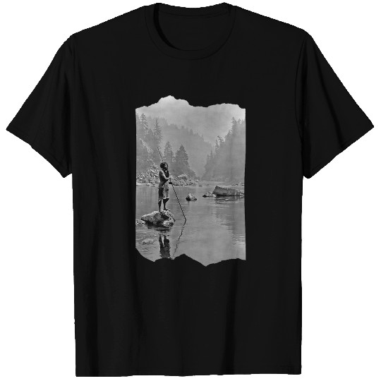 Fishing Fun Native American Indian Fisherman in Pacific Northwest T-Shirts