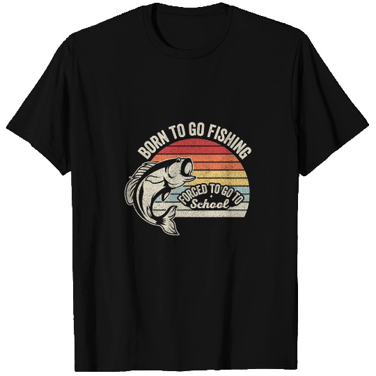 Fishing Fun Retro Born To Go Fishing Bass Fish Fisherman Boys Kids Gift 8 T-Shirts