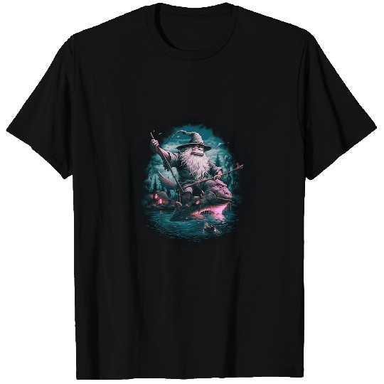 Fishing Fun Nordic Wizard Fish Gnome Fishing T Enchanted Forest T-Shirts