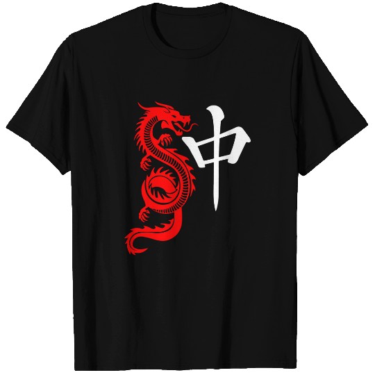 Dragon Pet Red Chinese Dragon Tile Mahjong Traditional Chineses Game T-Shirts
