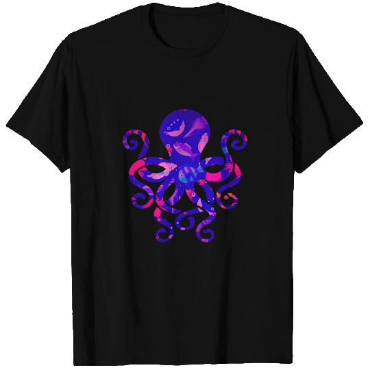 Octopus Pet Sea Life Octopus Art Illustration T-Shirts