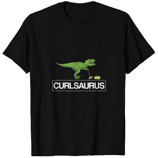 Dinosaur Pet Curlsaurus Curling Saurus Dinosaur Winter Sports Lover T-Shirts