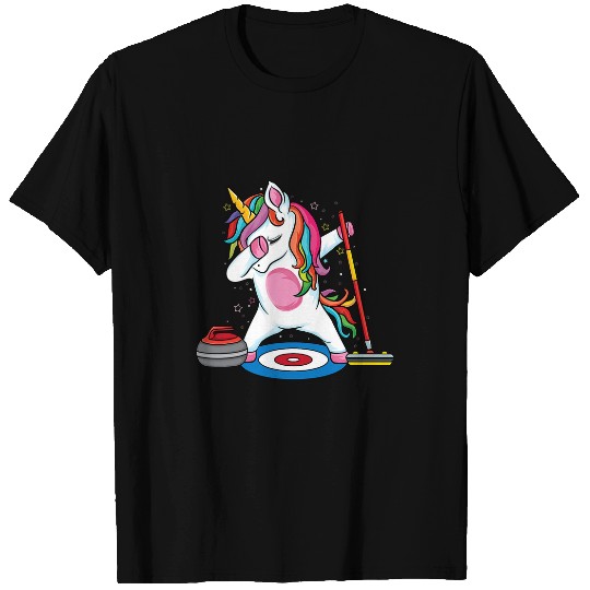 Unicorn Pet Magical  unicorn curling Player ice Sports Curling 2 T-Shirts