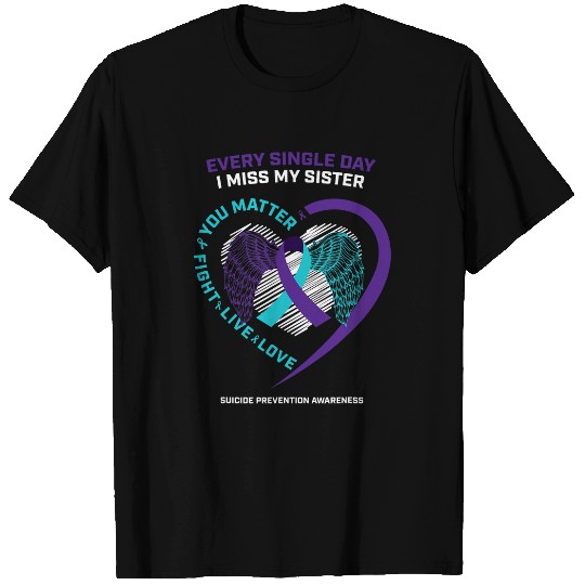 suicides Prevention 988 Ribbon You Matter Semicolon Sister T-Shirts