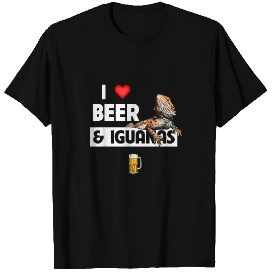 Iguana Pet Beer I Love Beer and Iguana LIzard Funny Drinking Reptile Lovers T-Shirts