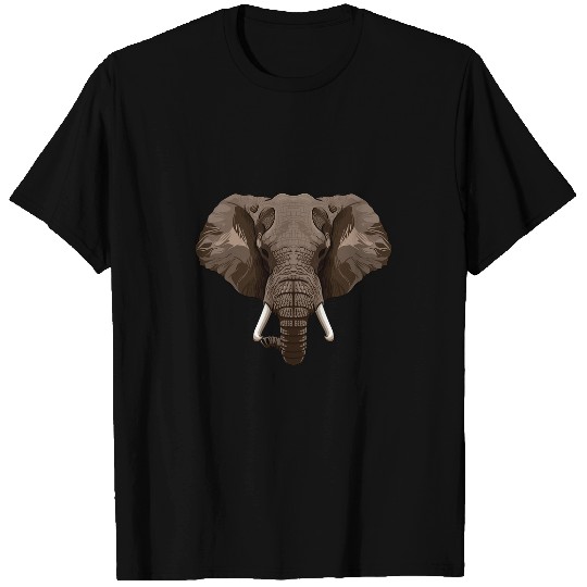 Elephant Mammal Face Big And Tall Elephant Wildlife Animal Head T-Shirts