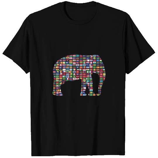 Elephant Mammal Flags of the Countries of the World International T-Shirts